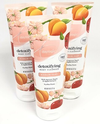 3-8 oz Tubes of Daylogic Kaolin Clay Detoxifying Body Cleanser New Antioxidants