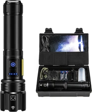 Linterna LED Recargables Tacticas Militar de Alta Potencia de Bateria Flashlight