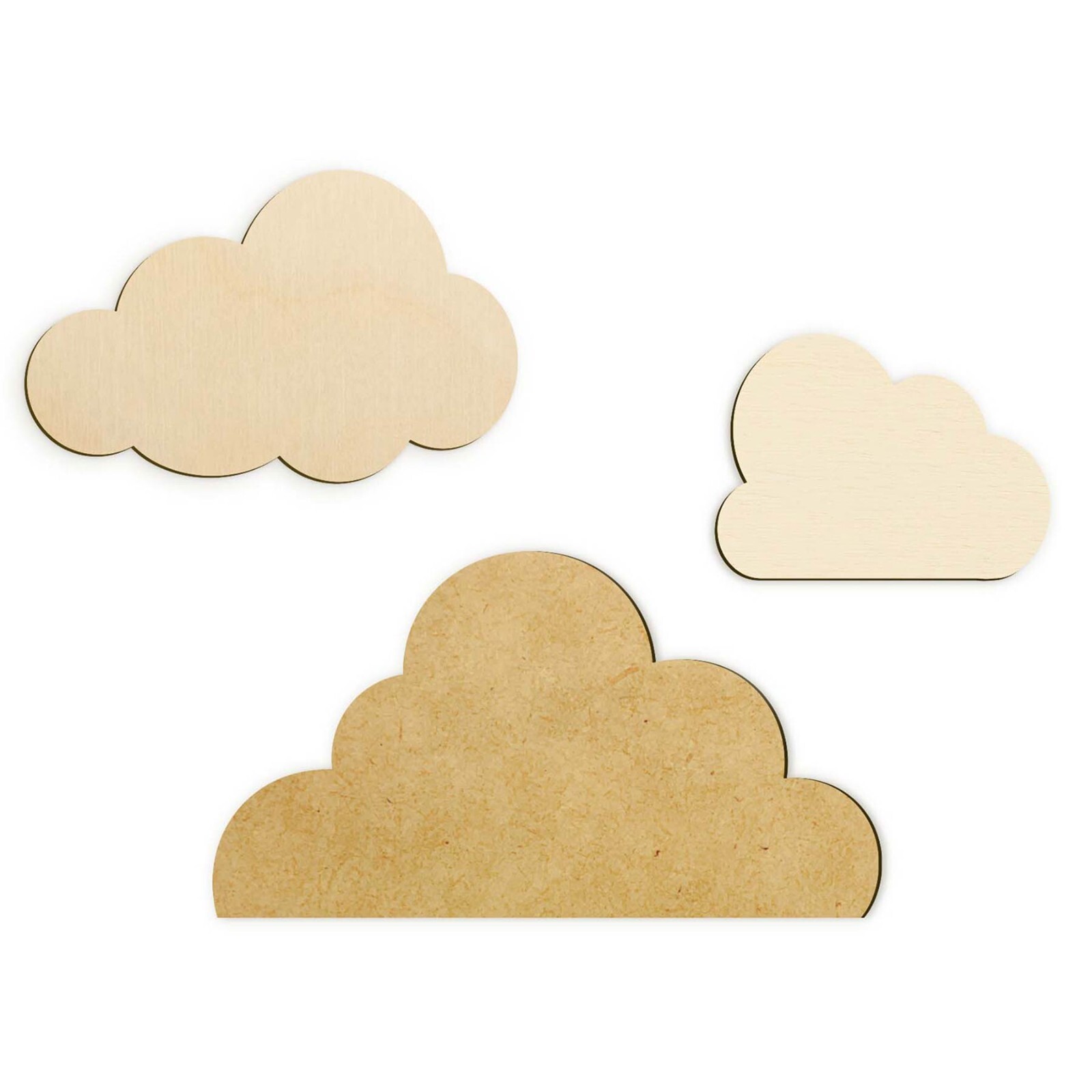 Wolke aus Holz als Deko zum Bemalen Basteln - Größe Form Material Wählbar