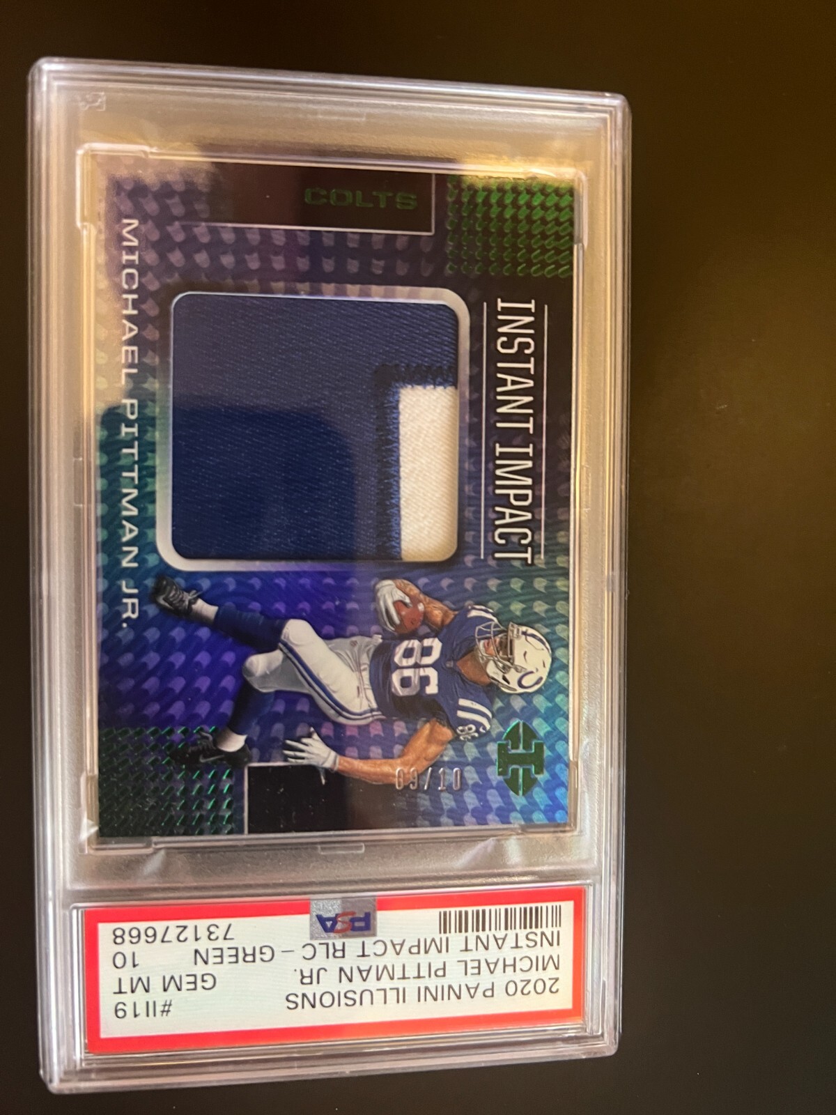 Michael Pittman Jr. Panini Illusions Instant Impact Relics #II19 Green