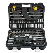 Drive Ratchet Socket Wrench Hex Key Bit Mechanics Tool Set with Case 200 Pieces