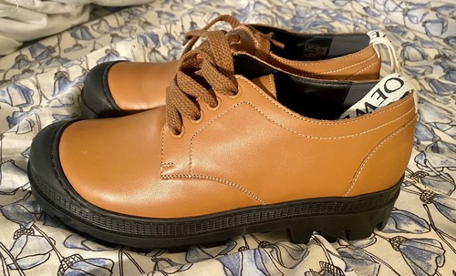 Loewe Brown Calfskin Lace Up Shoes Rubber Soles 37 / 7 NWOB