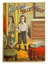 Antique Victorian Belvidere Shirt Waist 1800's Providence RI Kennedy Trade Card