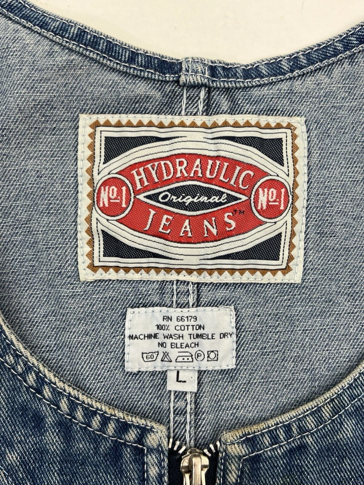 Vestido Falda Denim Jeans Hidráulicos Vintage Cremallera Completa Frontal Azul Para Mujer L Foto 3 de 4