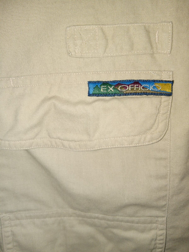 Mens XL Exofficio Outdoor Travel Shirt Button Up Beige Fishing Hiking Hunting - Picture 7 of 8