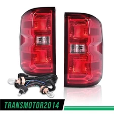 Tail Lights Brake Lamps w/ Wiring Harness Fit For 2014-2019 Chevy Silverado New