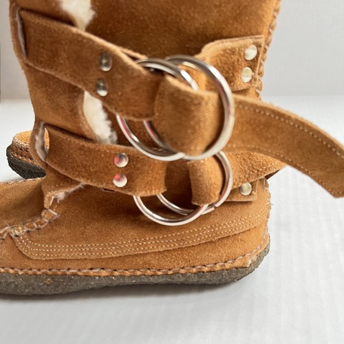 Quoddy Double Ring Twin Strap Lammfell Stiefel 6,5 Toffee Wildleder Leder Lammfell - Bild 5 von 11