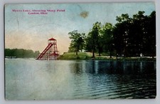 Canton Ohio OH Myers Lake Stony Point Water Slide Antique Postcard 1907-15