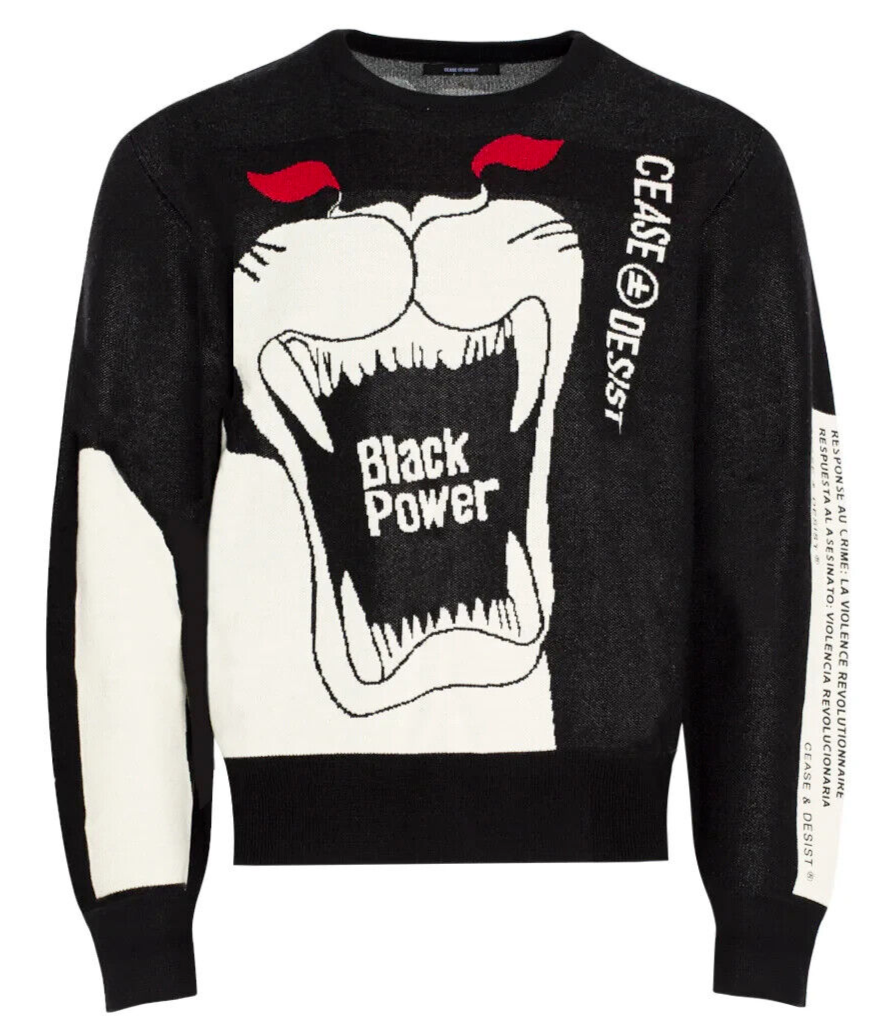 Cease ± Desist Panthers Black Power Knit Sweater Young Thug XL 