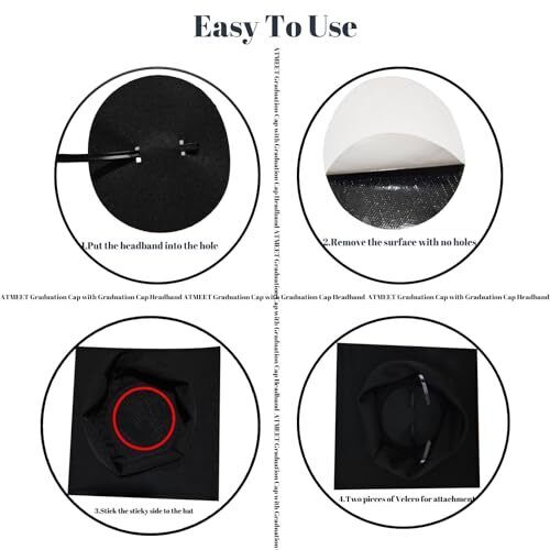 Graduation Cap Headband Secures Your Grad Cap Upgrade Insert Hairstyle Hat Ac... - Picture 2 of 5