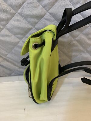 Steve Madden Backpack Purse Neon Green Draw String Black  display picture 3