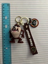 Looney Tunes Tasmanian Devil Rubber And Metal Keychain New Fast Shipping 