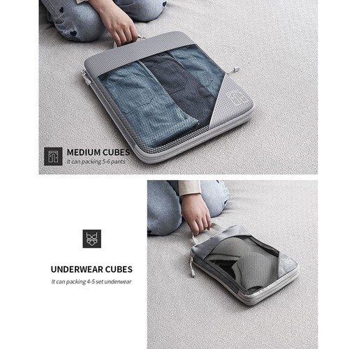 Compression Packing Cubes Expandable Luggage Storage Bags Set Travel Packing Bag - Bild 6 von 25