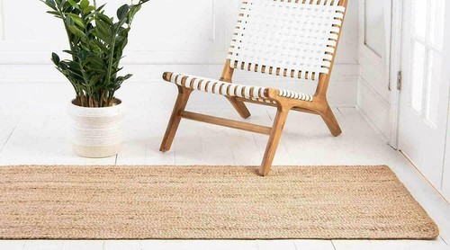 Rug Runner 100% natural jute handmade reversible rustic look area carpet rag rug - Picture 9 of 12