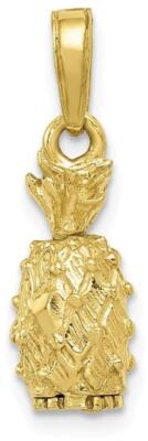 10k Yellow Gold 3-D Pineapple Pendant