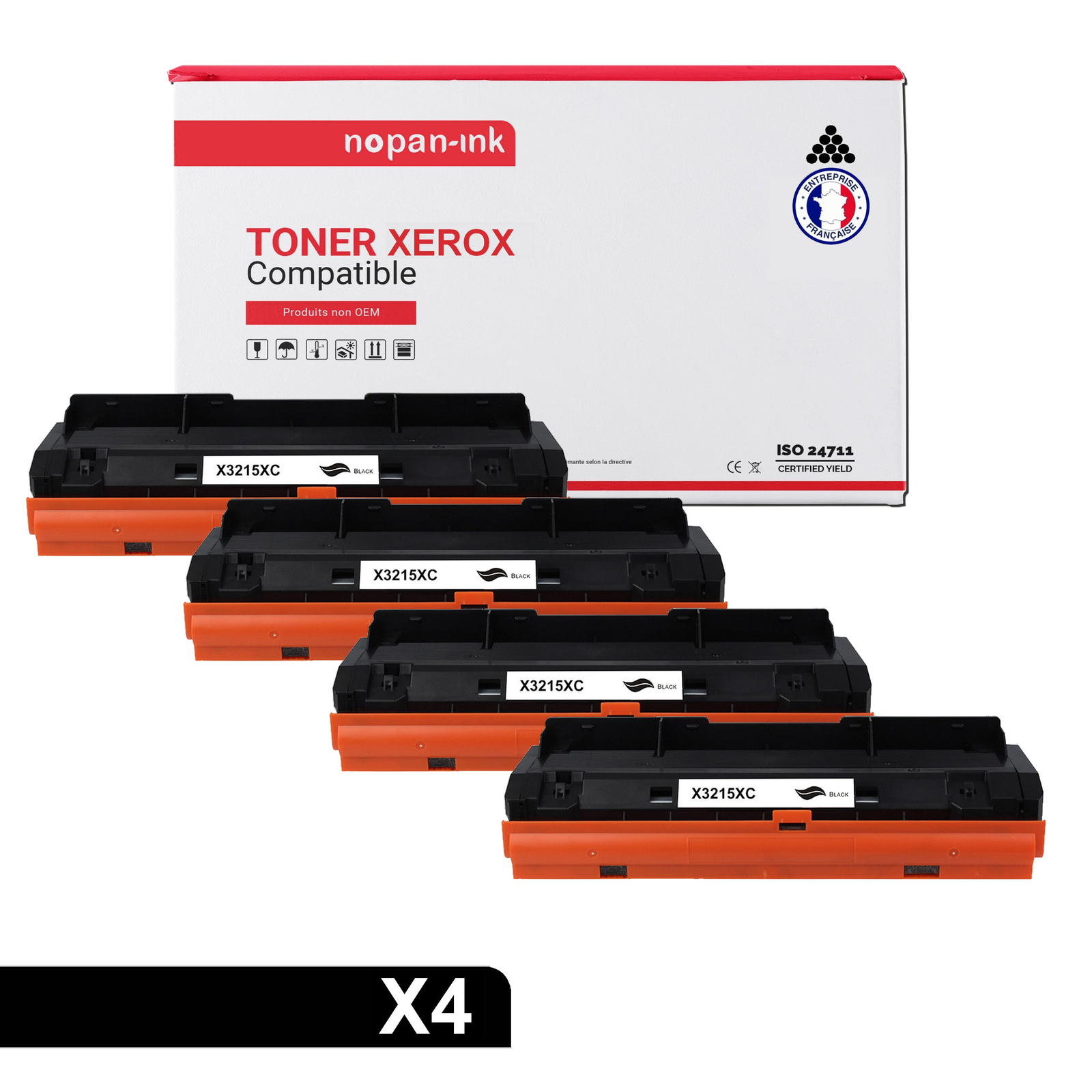 Toner XEROX 106R02777 106R2777 noir compatible NOPAN-INK cartouche laser pack x4