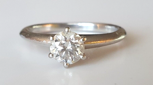 Tiffany & Co Platinum 950 Knife Edge 0.49ct VS2/i Solitaire Diamond Ring Size J - Picture 4 of 22