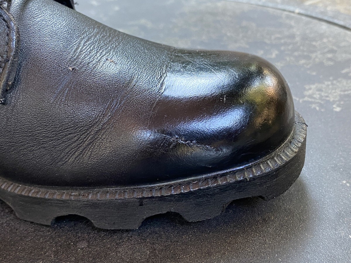 Vintage RO-SEARCH Military Army Combat Black Leather Lace Up 