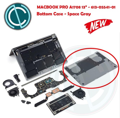 2017 Apple Macbook Pro A1708 2017 Replacement Battery Bottom Cover Grey - Picture 4 of 5