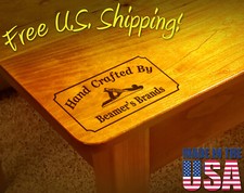 Branding Iron - 3" x 1.5" Custom Text "Hand Crafted By" w/Hand Plane for Wood