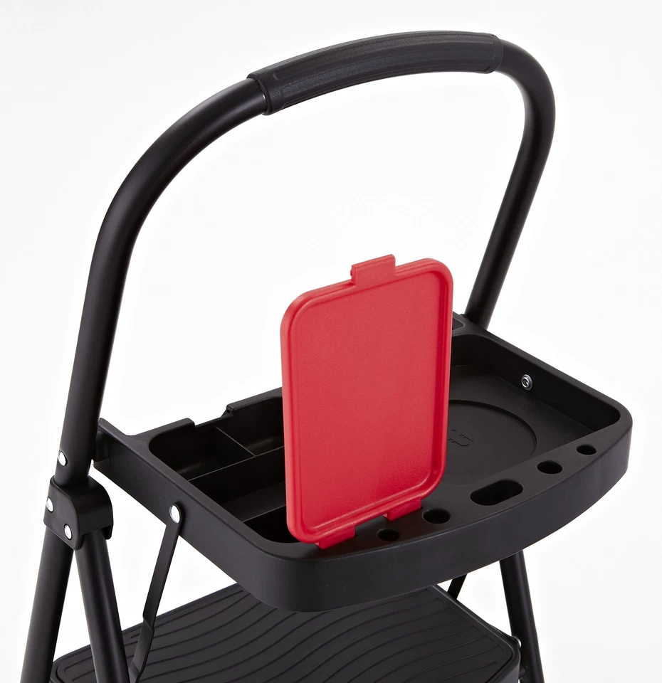 Taburete Rubbermaid de acero de 3 pasos con bandeja de proyecto ligero y resistente Foto 4 de 4