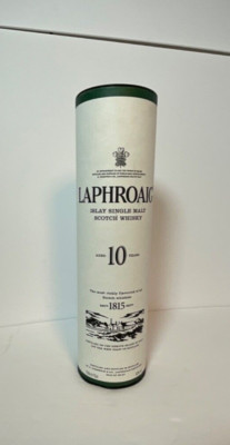Laphroaig Ten 10 Islay Single Malt Scotch Whisky Empty Tube MAN CAVE 