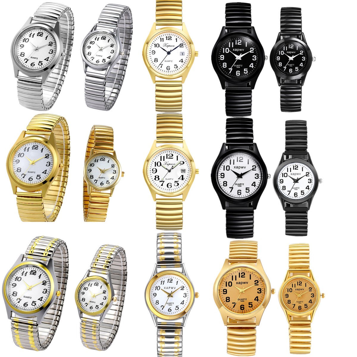 Stylish Men Women Analog Quartz Wrist Watch Stainless Steel Band 