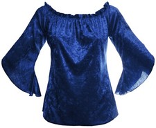 Crush Velvet Flared 3/4 Sleeve Gypsy Top Lush Gothic Range Ladies Plus Size