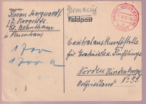 Fee Paid, Nordhorn Grafschaft Bentheim, 17.8.46