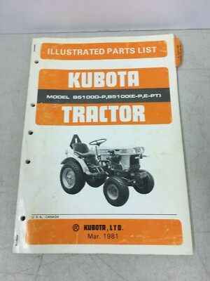 Kubota B5100D-P  B5100(E-P, E-PT) Tractor Original Factory Manual 1981 Catalog