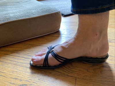 Cole Haan Black Leather NikeAir Sandals Slip on Flats Slides 