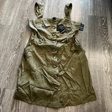 NWT Forever 21 Contemporary Army Green Jumper Button Dress Size L