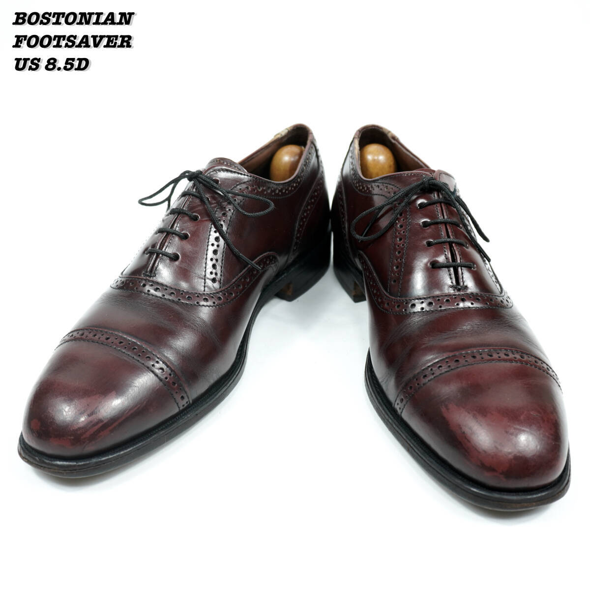 BOSTONIAN FOOTSAVER Cap Toe Shoes 1980s US8.5D Vintage Bostonian 