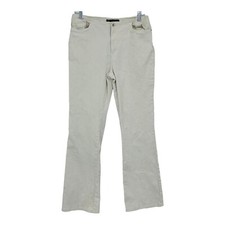 Vintage Y2K Spacegirlz Flare Pants Khaki Beige Stretch Pockets Womens 6