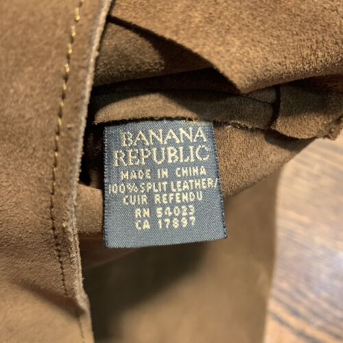 Vintage Y2K Banana Republic Split Leather Brown Suede Purse Handbag - Picture 4 of 9