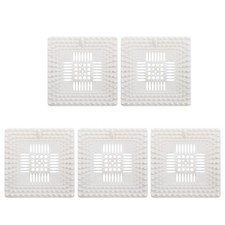 Colorful 5 Pack Plastic Hair Catchers for Smooth Drainages in Showers and Sinks