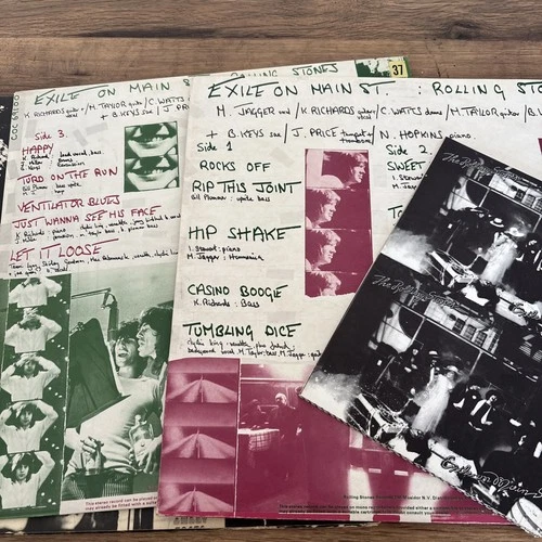 Rolling Stones Exile on Main Street Double Vinyl LP 12" First Press 1972 G+ VG