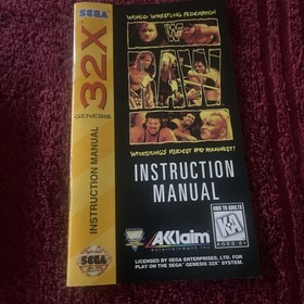 WWF Raw - Sega Genesis 32X 1995 Game , Poster , Manual & Reg Car Near Mint Cond