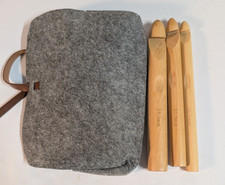Bamboo Crochet Hooks Large Set of 3 in Case