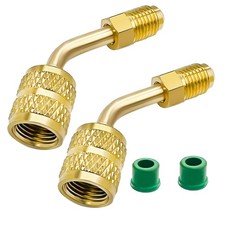 R410a Adapter Mini Split System 5/16 1/4 HVAC Quick Coupler Brass Fittings 2PK