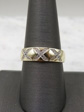 10K Yellow Gold CZ Triple "X" Band Ring, Size: 9, Marked: 10KCZ TDY028799