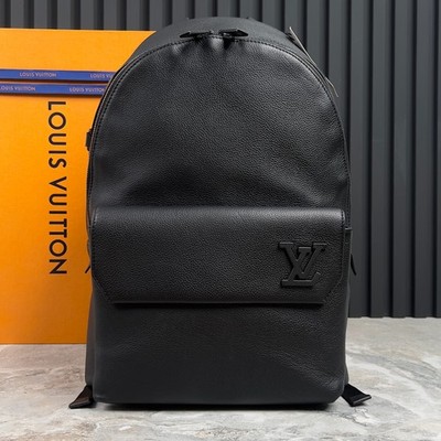 RRP $3550 Louis Vuitton Aerogram Takeoff Logo LV Backpack Grain Black  Leather | eBay