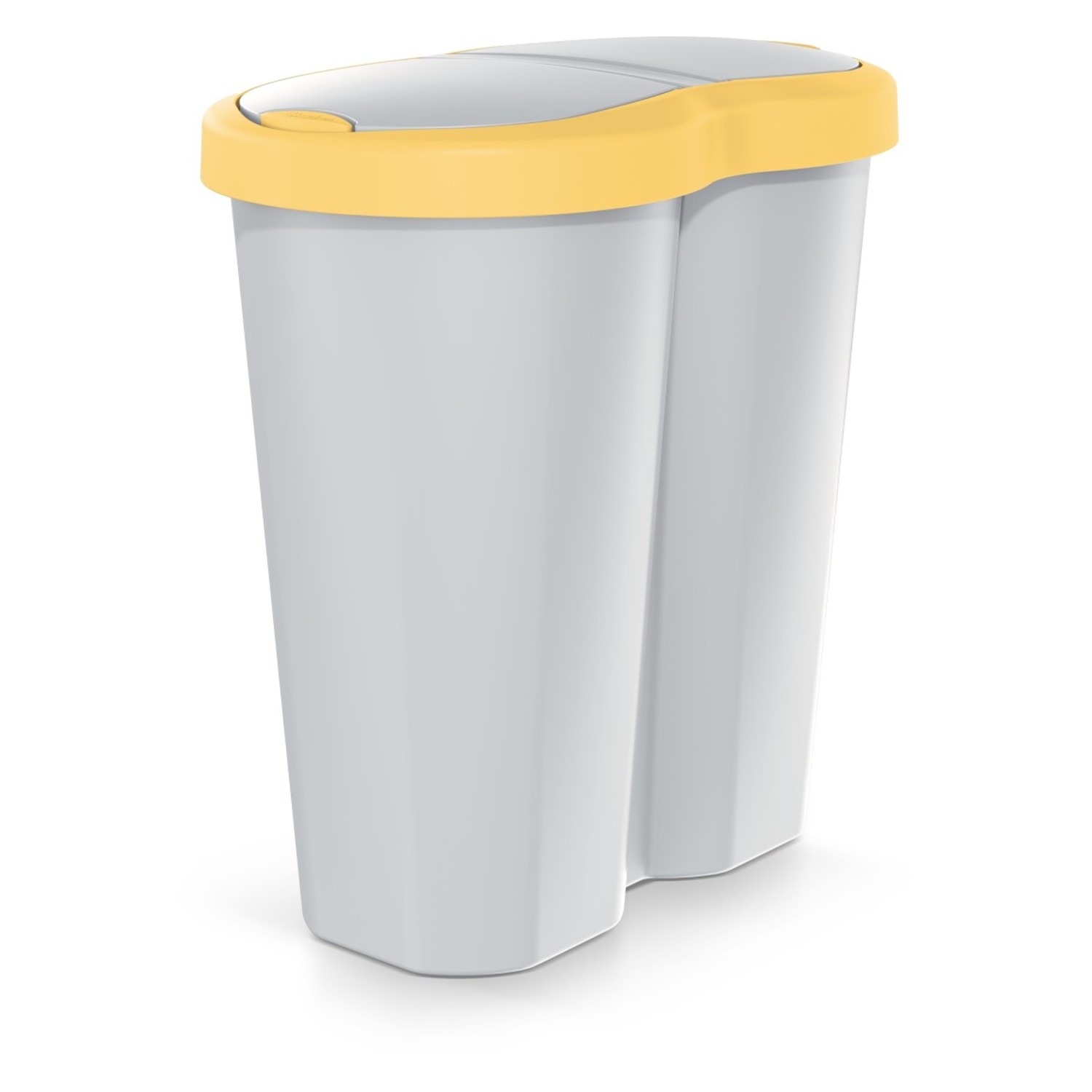 Poubelle 40L à double ouverture Keden pour tri sélectif bicolore