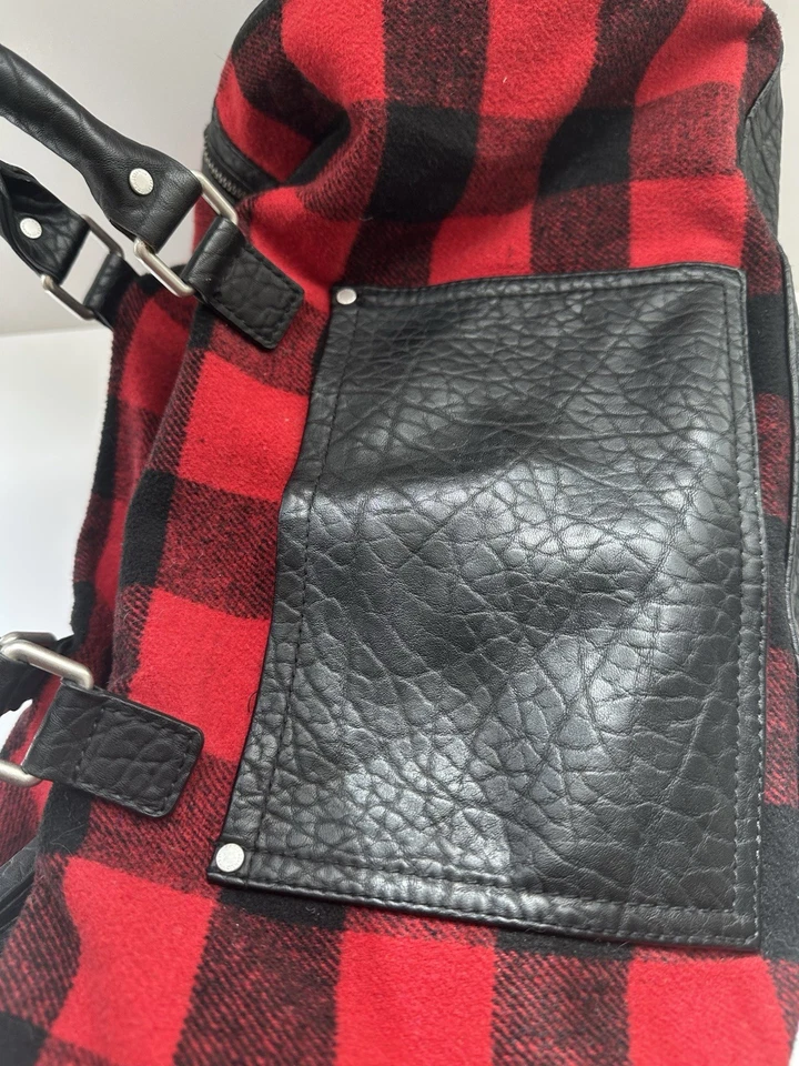 Винтажная сумка-тоут Abercrombie & Fitch клетчатая фланелевая шерстяная сумка сумочка - Изображение 2 из 4