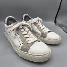 Zadig  Voltaire Paris White Studded Leather Sneakers Womens Size EU 39 US 8