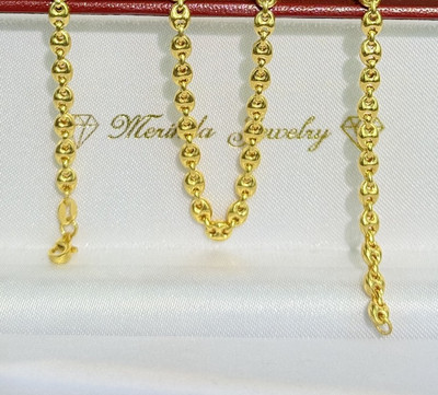24k Solid Yellow Gold Unisex Link Chain Necklace. 18”. 15.47 Grams