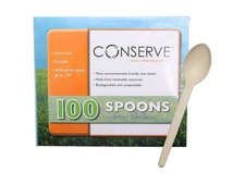 Corn Starch Cutlery, Spoon, White, 100/Pack