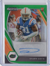 SHAWN DAVIS NCAA Florida 2021 Panini Prizm Draft Green RC Auto #DPA-SDA Card