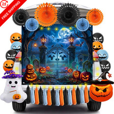 Halloween Trunk or Treat Car Decorations Kit, Haunted House Colorful3