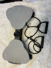 Merach MR 2503 Twist Board Core Trainer W/ Resistance Bands Grey Dual Foot  New